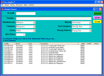 Product Search Screenshot